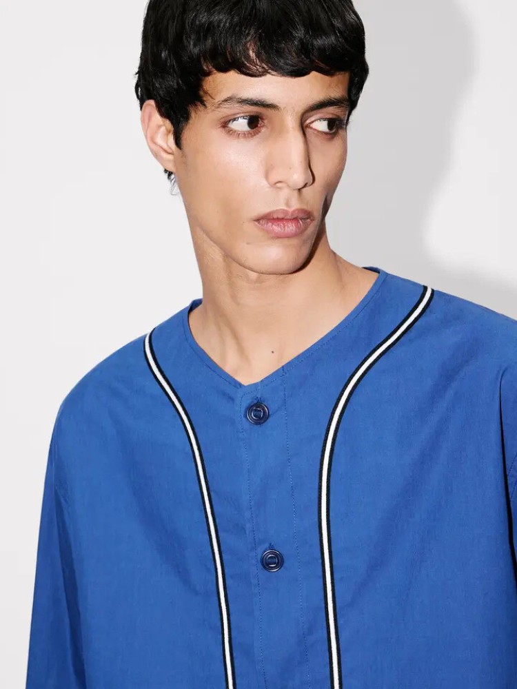 KENZO deep sea blue 'Boke Flower 2.0' baseball κοντομάνικο πουκάμισο