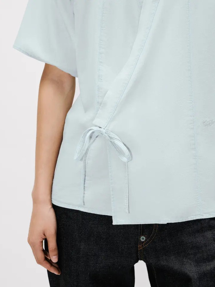 KENZO stone bleach chambray κιμονό πουκάμισο σε χαλαρή γραμμή