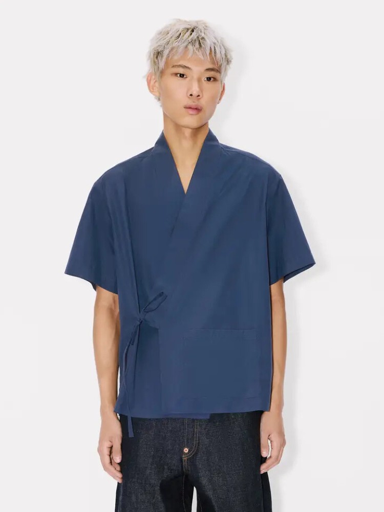 KENZO navy blue kimono κοντομάνικο πουκάμισο