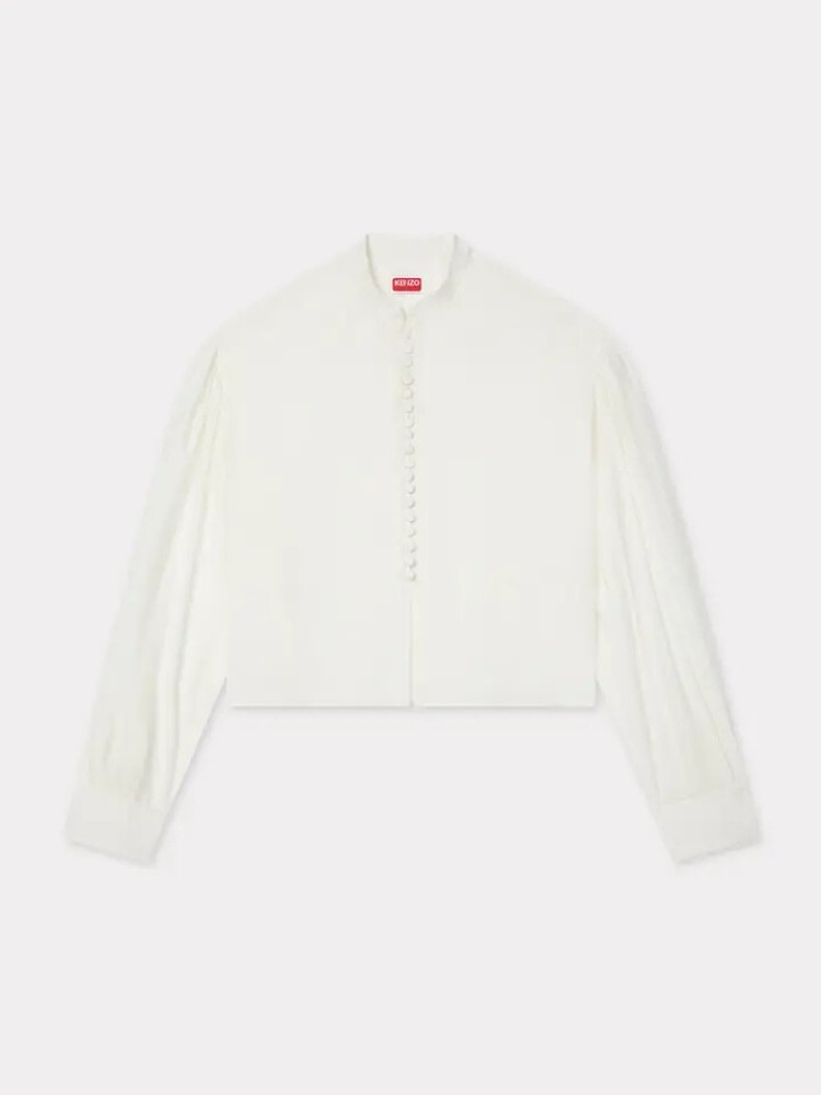 KENZO ecru mixed silk viscose shirt blouse