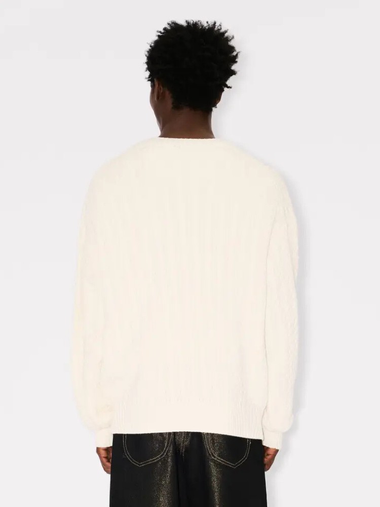 KENZO εκρού 'Boke Flower' embroidered πλεκτή ζακέτα