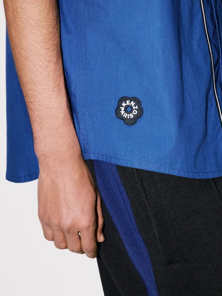 KENZO deep sea blue 'Boke Flower 2.0' baseball κοντομάνικο πουκάμισο