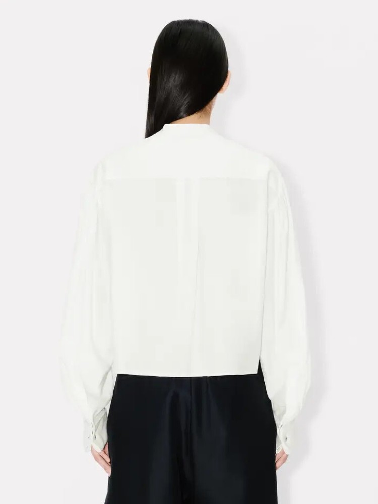 KENZO ecru mixed silk viscose shirt blouse