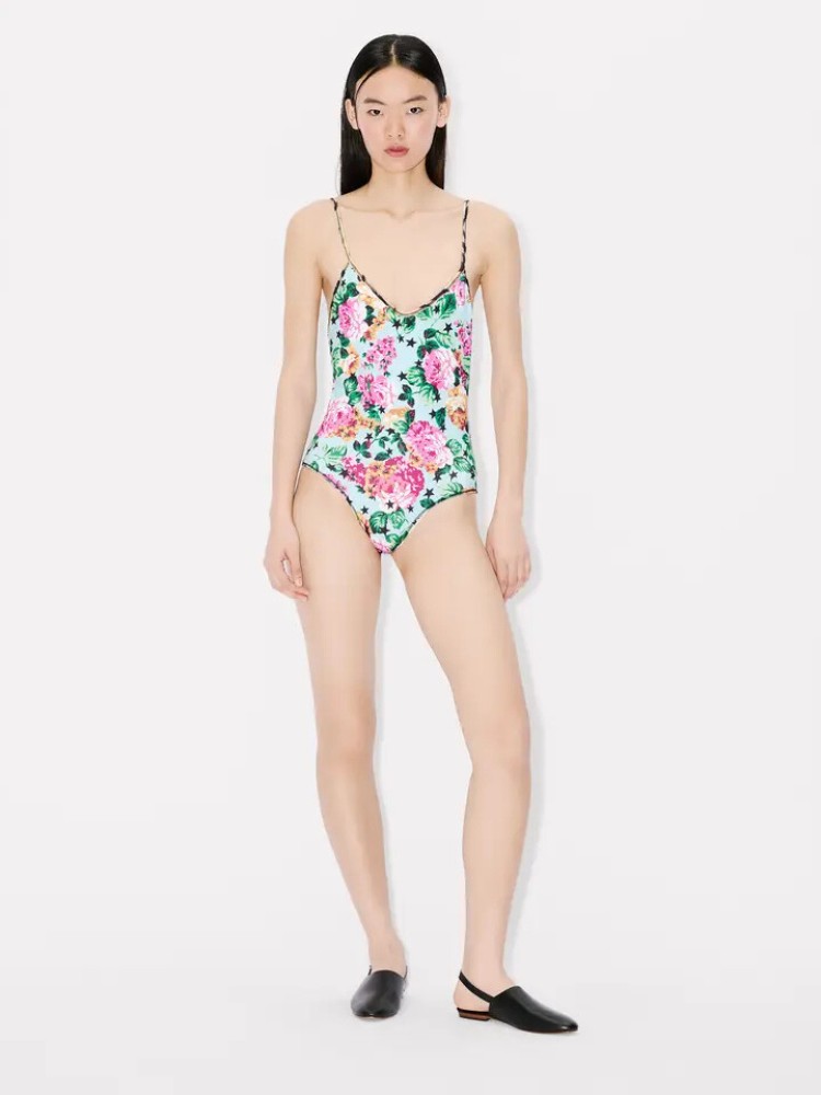 KENZO 'Tiger' aqua ολόσωμο μαγιό δύο όψεων