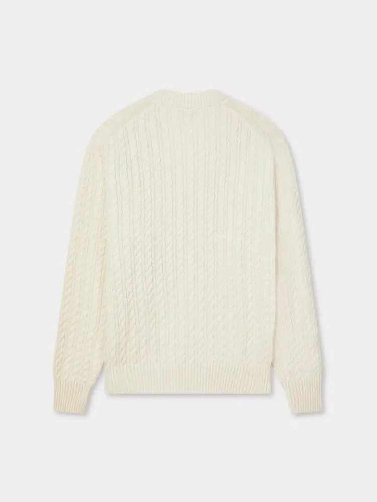 KENZO εκρού 'Boke Flower' embroidered πλεκτή ζακέτα