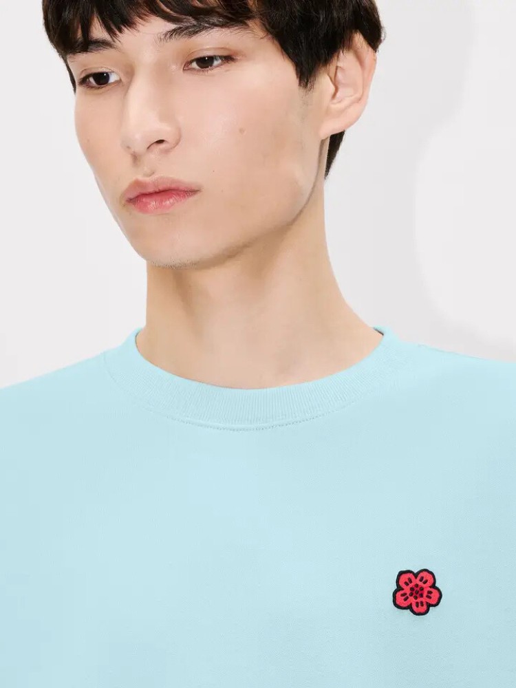 KENZO light blue 'Boke Flower' embroidered sweatshirt