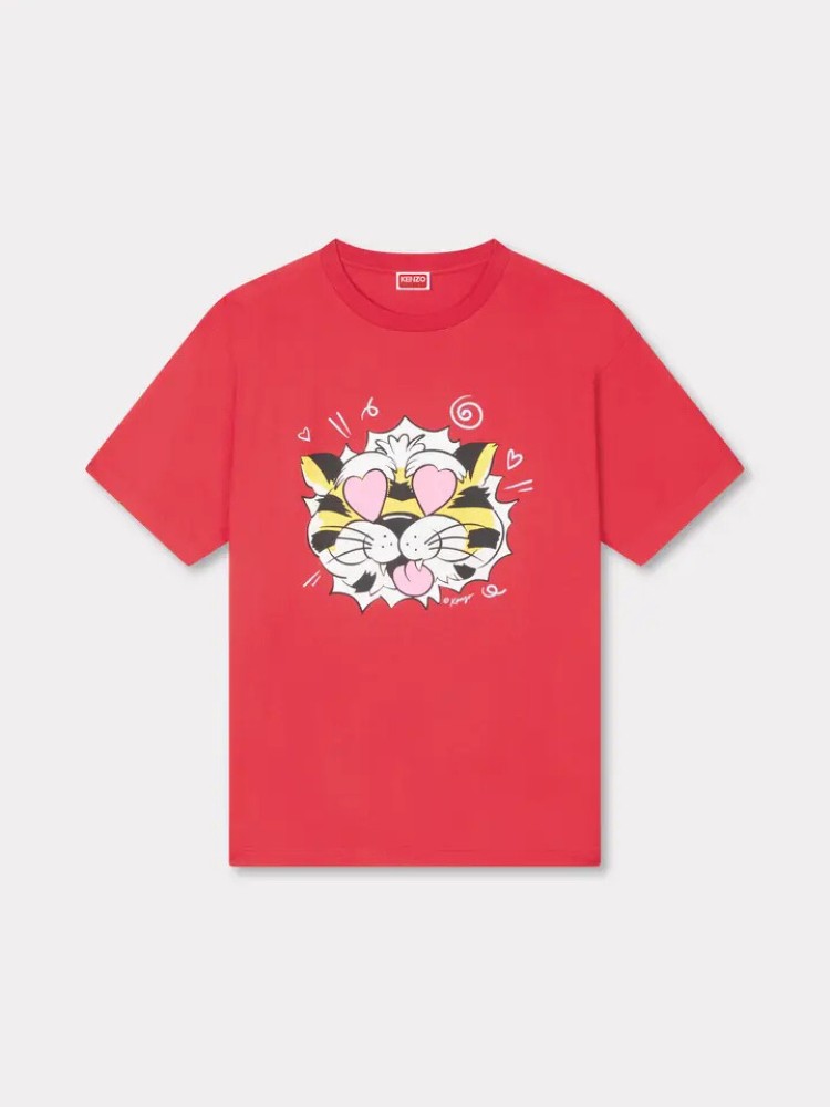 KENZO cherry 'KENZO Wild Tiger' oversized T-shirt