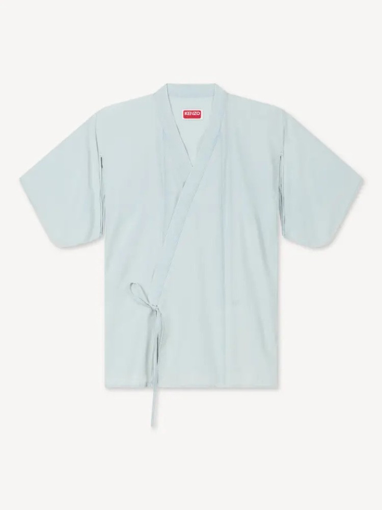 KENZO stone bleach chambray κιμονό πουκάμισο σε χαλαρή γραμμή