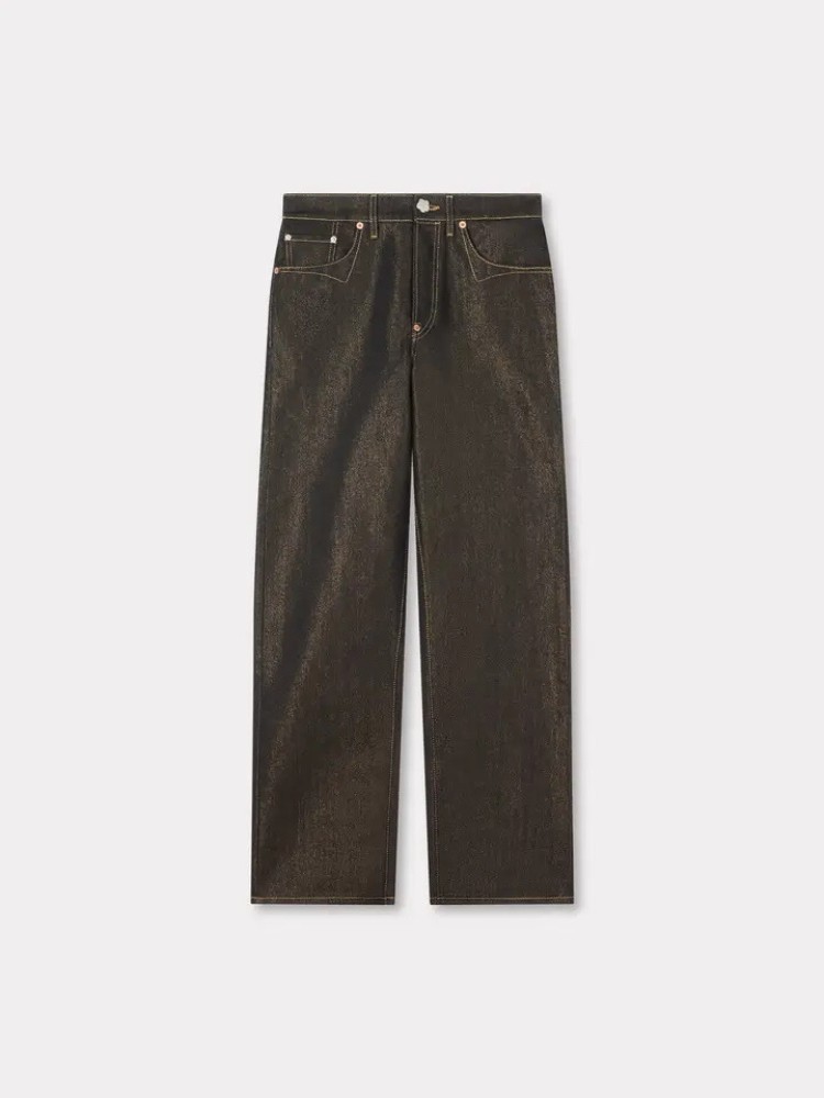 KENZO raw black low-waist boyfriend jeans