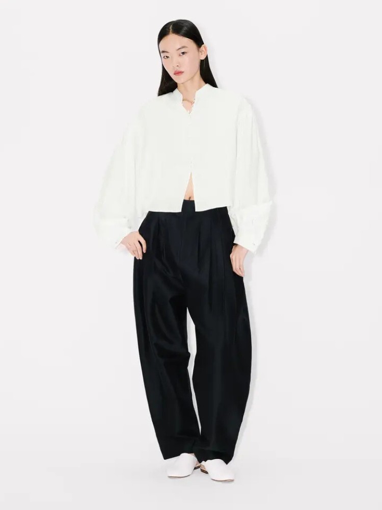 KENZO ecru mixed silk viscose shirt blouse