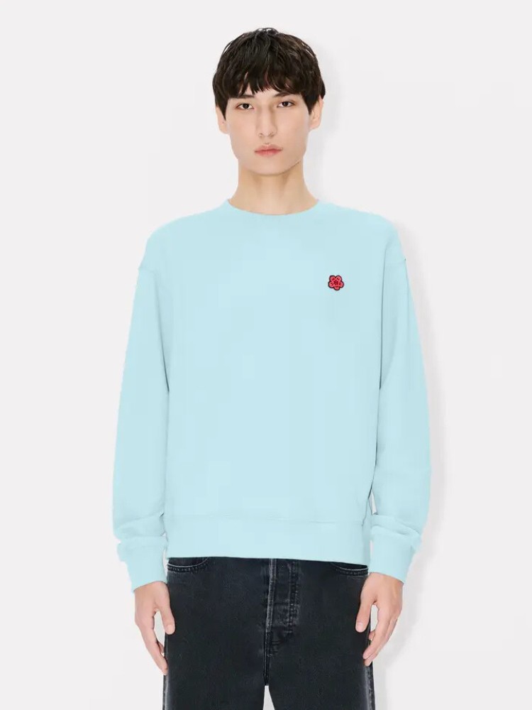 KENZO light blue 'Boke Flower' embroidered sweatshirt