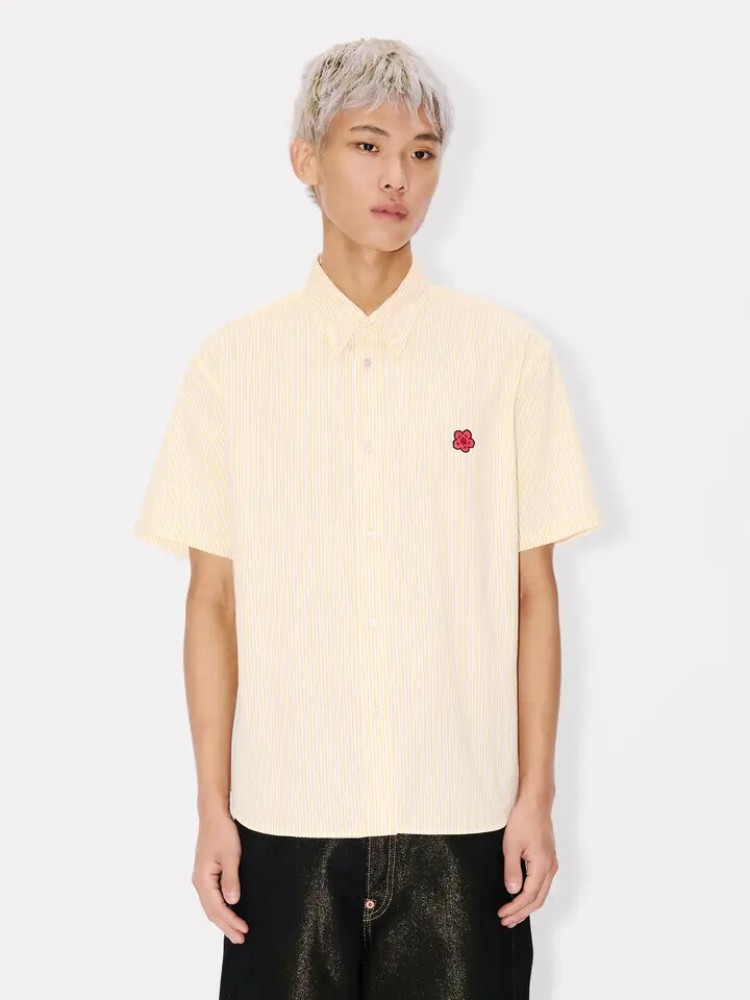KENZO vanilla 'Boke Flower' embroidered  short-sleeve shirt