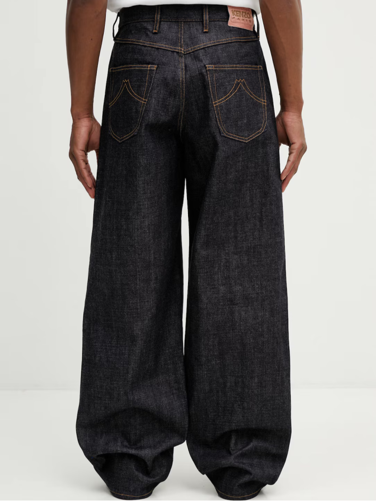 KENZO raw blue φαρδύ τζιν παντελόνι