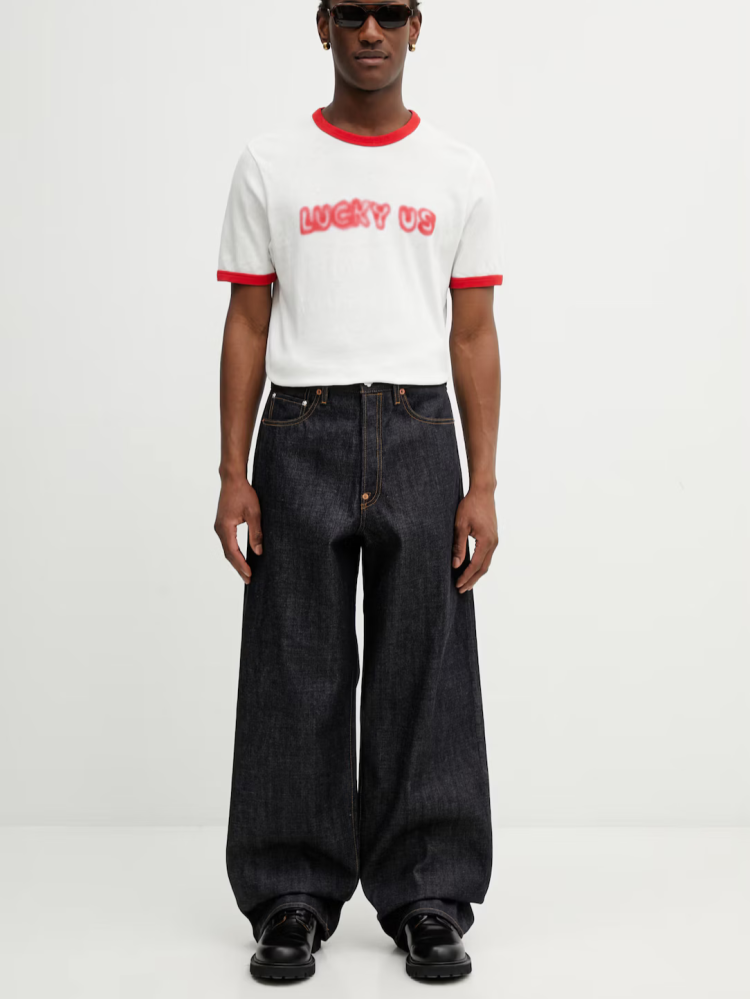 KENZO raw blue φαρδύ τζιν παντελόνι