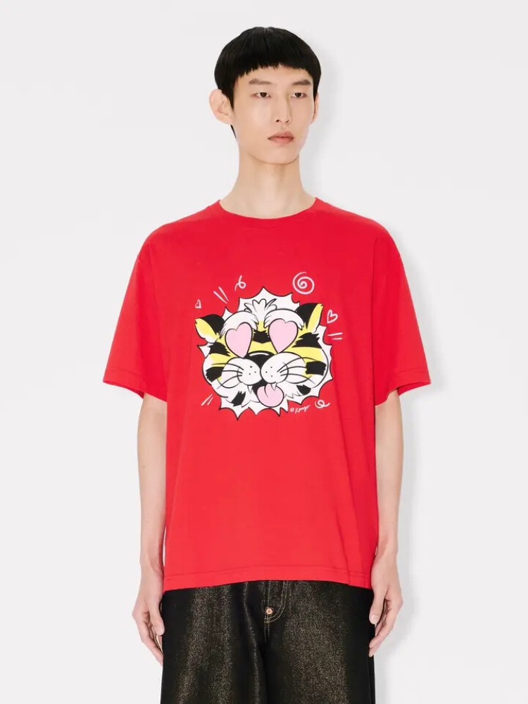 KENZO cherry 'KENZO Wild Tiger' oversized T-shirt