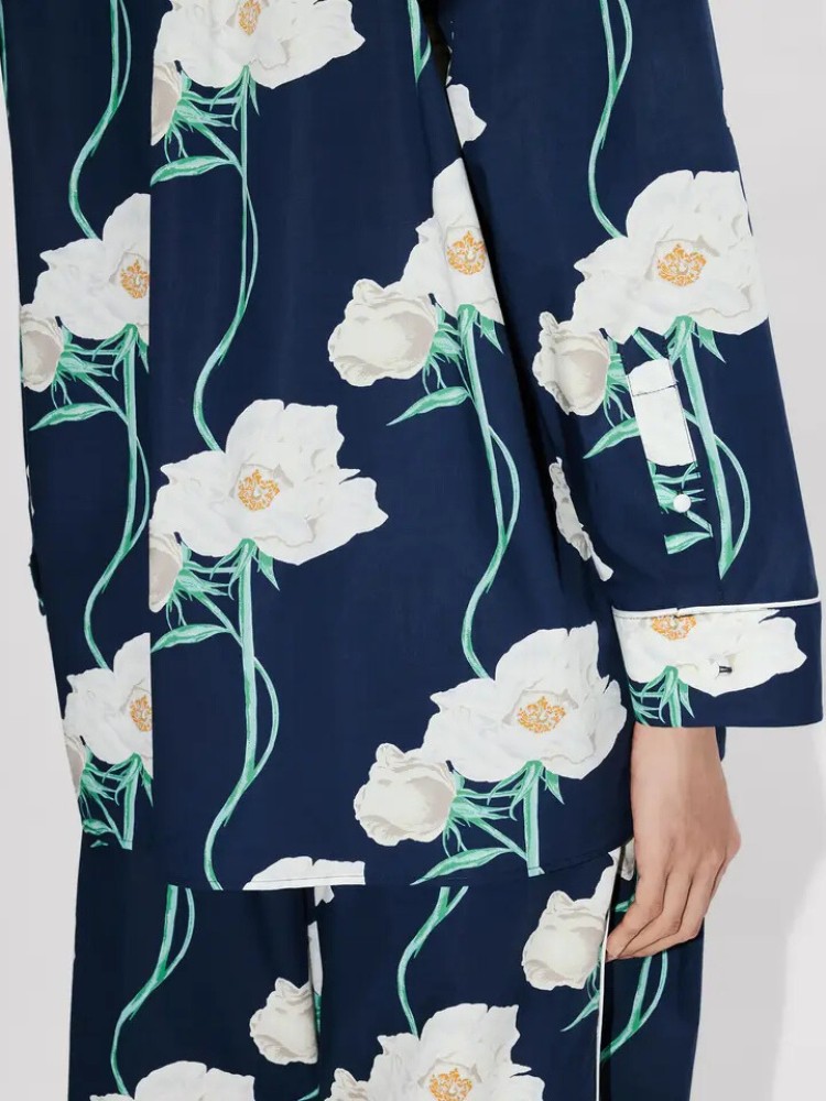 KENZO navy blue ''KENZO Archive Rose' πουκάμισο