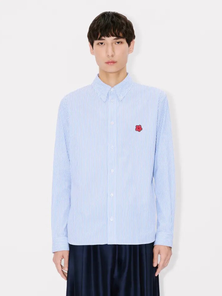 KENZO μπλε 'Boke Flower' seersucker cotton casual πουκάμισο
