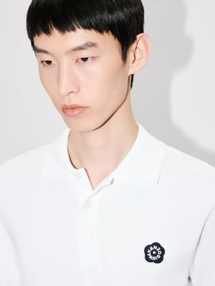 KENZO white 'Boke Flower 2.0' slim polo