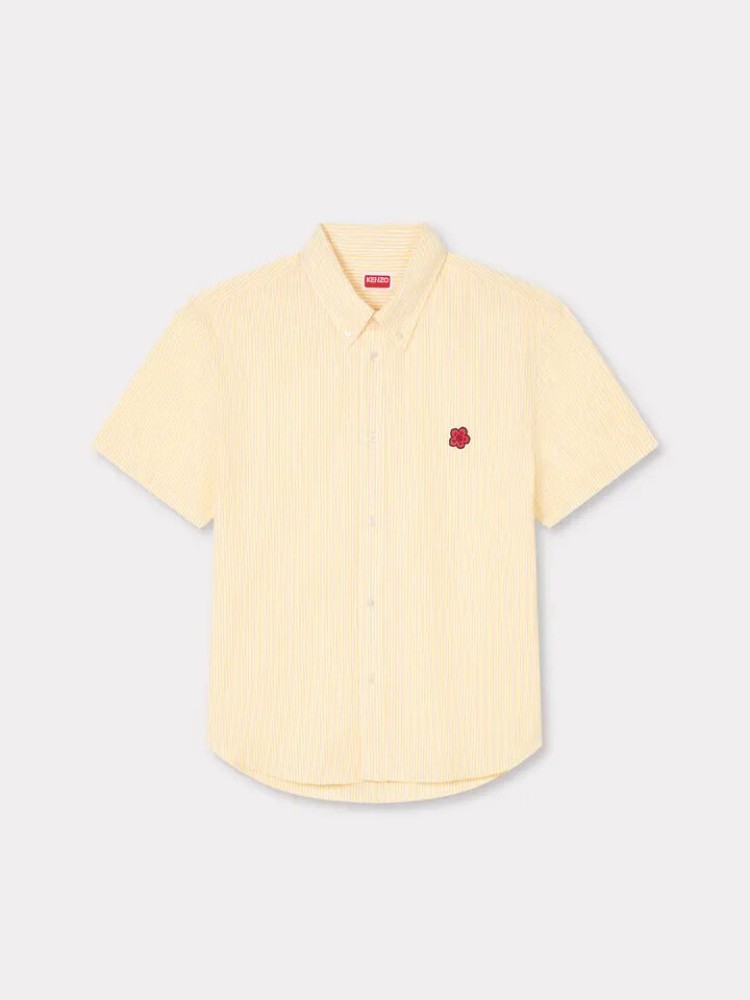 KENZO vanilla 'Boke Flower' embroidered  short-sleeve shirt