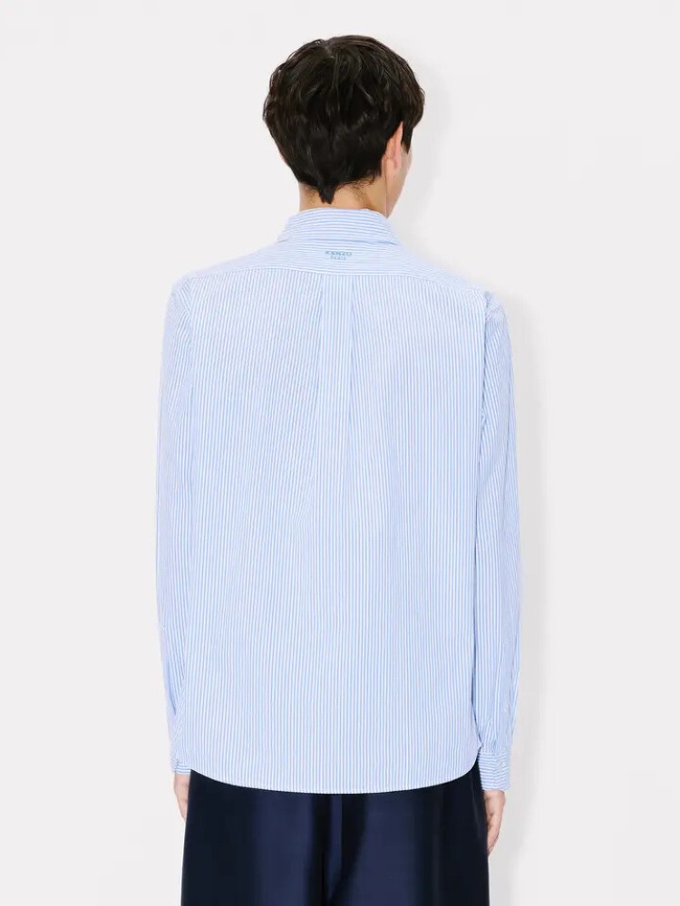 KENZO μπλε 'Boke Flower' seersucker cotton casual πουκάμισο