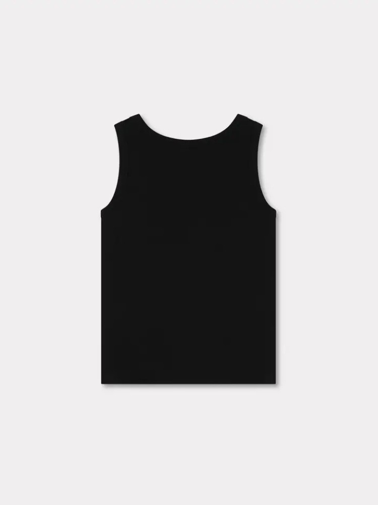 KENZO μαύρο 'Boke Flower 2.0' embroidered rib tank τοπ