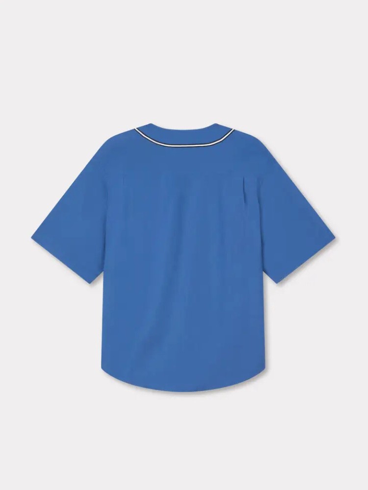 KENZO deep sea blue 'Boke Flower 2.0' baseball κοντομάνικο πουκάμισο