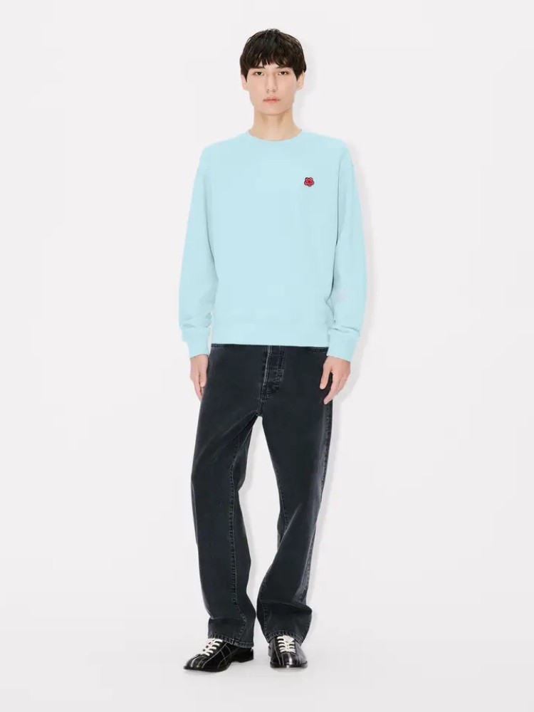 KENZO light blue 'Boke Flower' embroidered sweatshirt