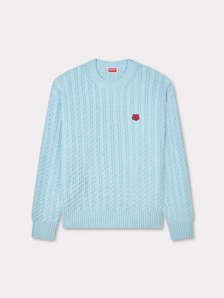 KENZO light blue 'Boke Flower' knit jumper