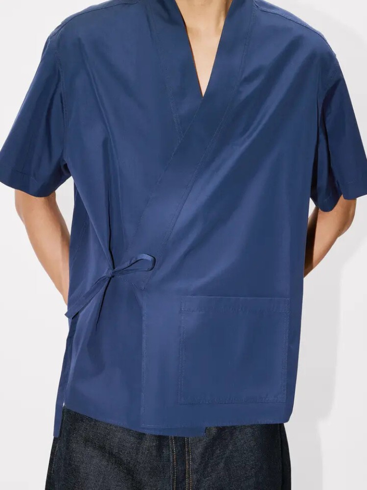 KENZO navy blue kimono κοντομάνικο πουκάμισο