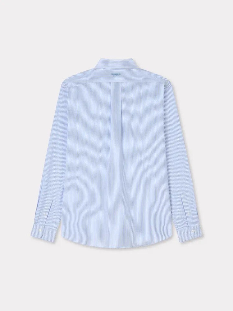 KENZO μπλε 'Boke Flower' seersucker cotton casual πουκάμισο
