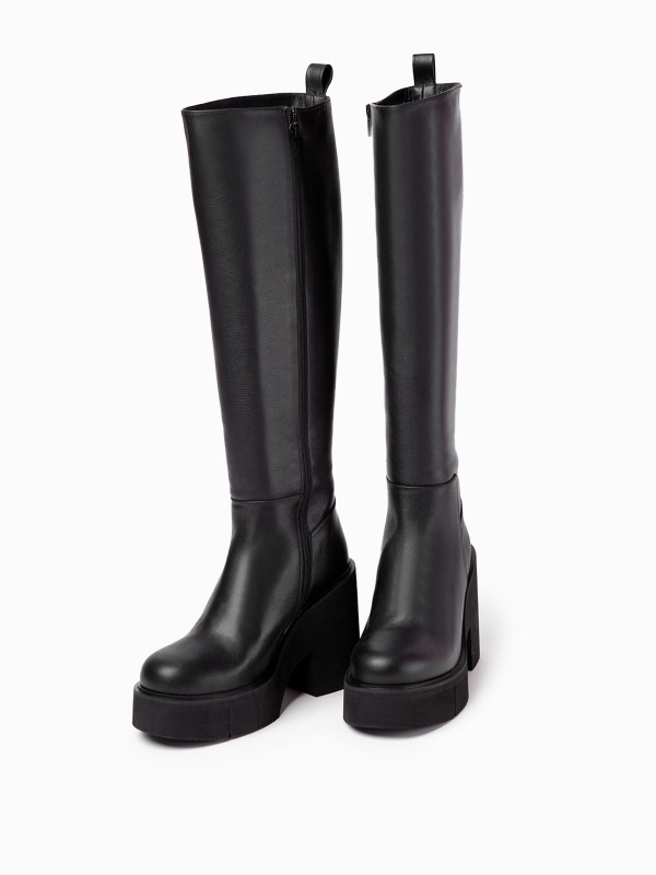 Paloma Barcelo bon iris black knee-high boots