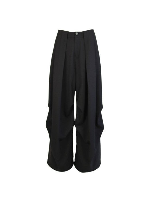 Anonyme designers μαύρο ruffled παντελόνι