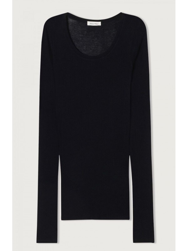 American vintage massachussets μαύρη μακρυμάνικη μπλούζα 