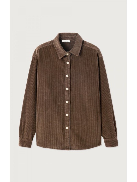 American vintage καφέ bear padow κοτλέ πουκάμισο