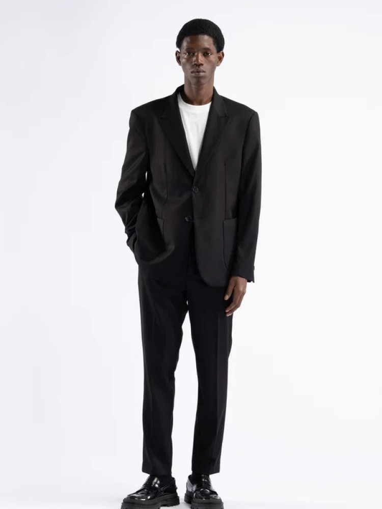 I'm brian black regular fit trousers