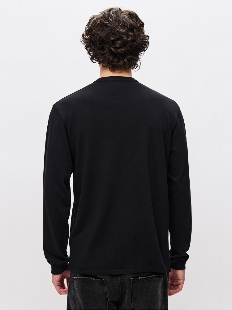 Dirty Laundry black long sleeve top with button placket
