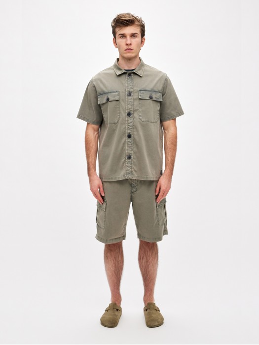 Dirty Laundry sage overshirt in loose fit