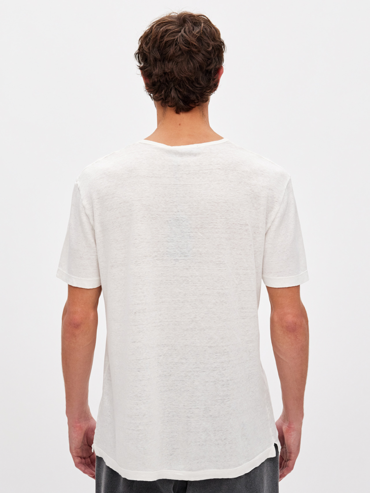 Dirty Laundry white loose fit linen t-shirt