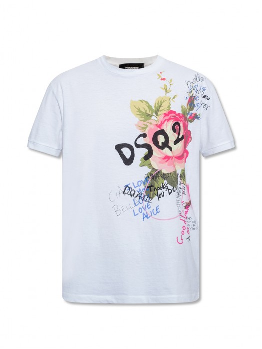Dsquared2 white printed t-shirt