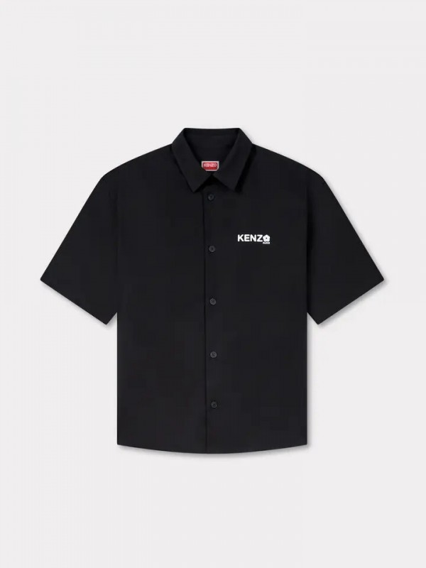 KENZO μαύρο 'Boke Flower' πουκάμισο από ποπλίνα