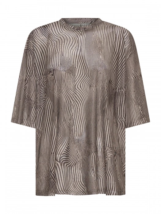 One teaspoon grey zebra mesh striped oversized kobe T-shirt top