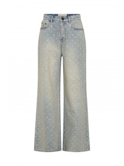 One teaspoon love machines mid waist super wide leg denim jeans