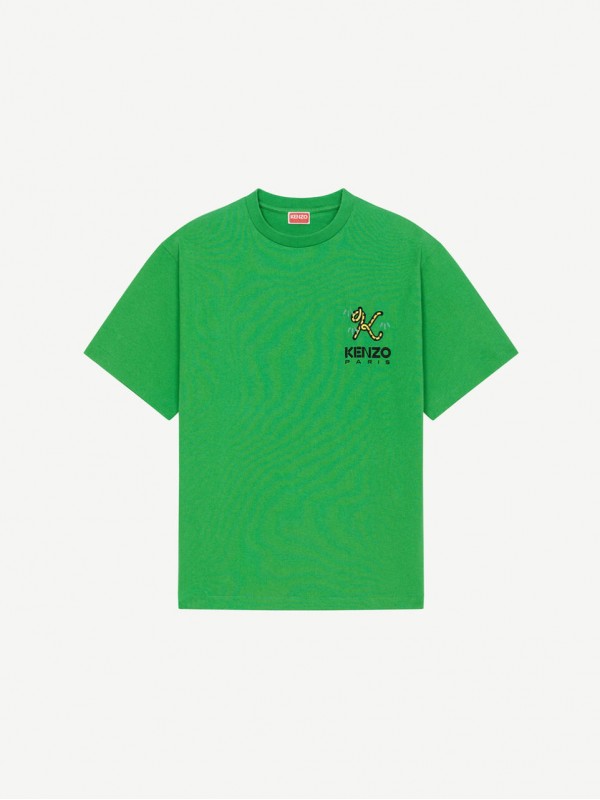 Kenzo 'Tiger Tail K'' grass green oversize t-shirt