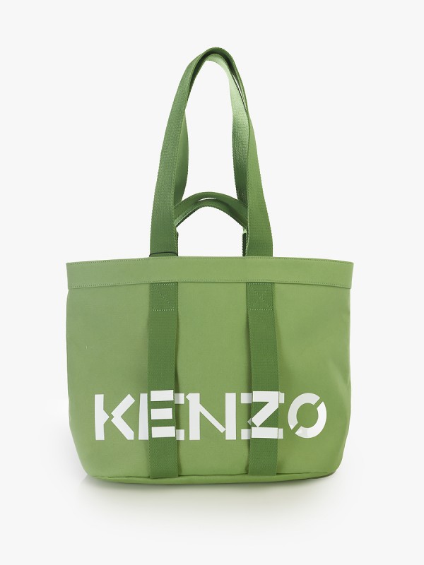 Kenzo green logo canvas tote shopper bag