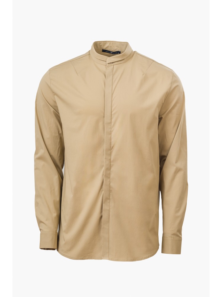 Nineteen beige mandarin neck shirt
