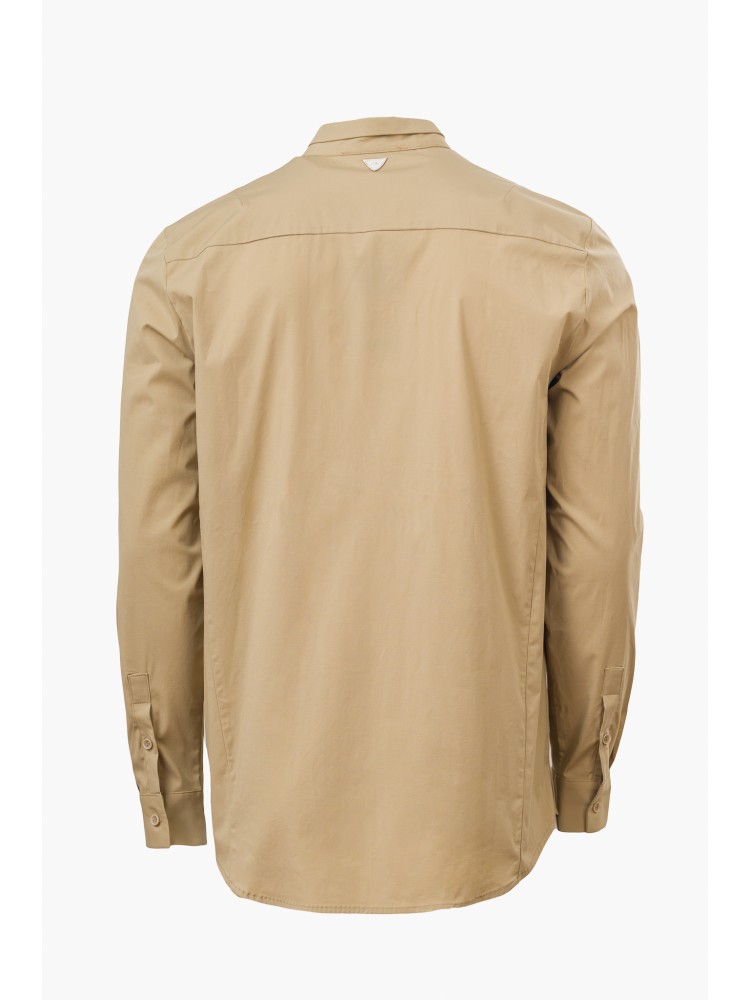 Nineteen beige mandarin neck shirt