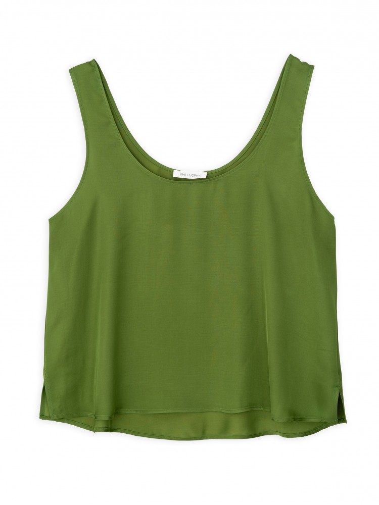 Philosophy green sleeveless cropped top
