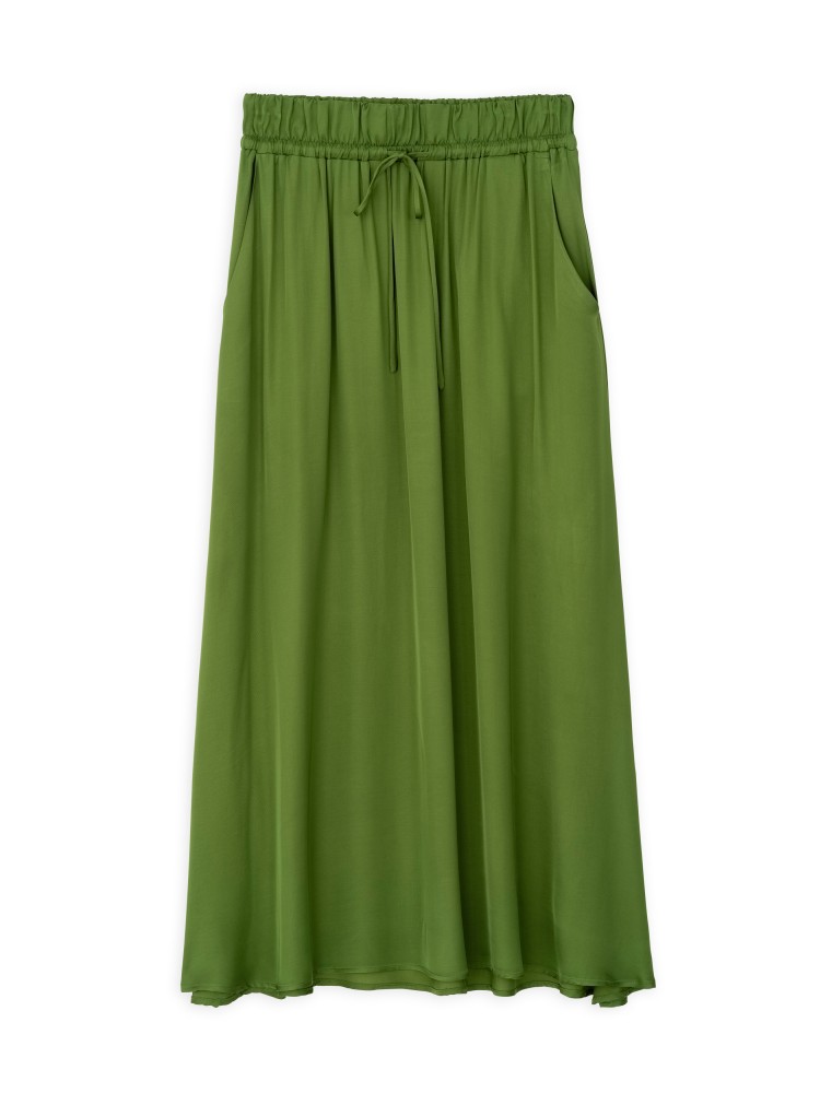 Philosophy green satin maxi skirt
