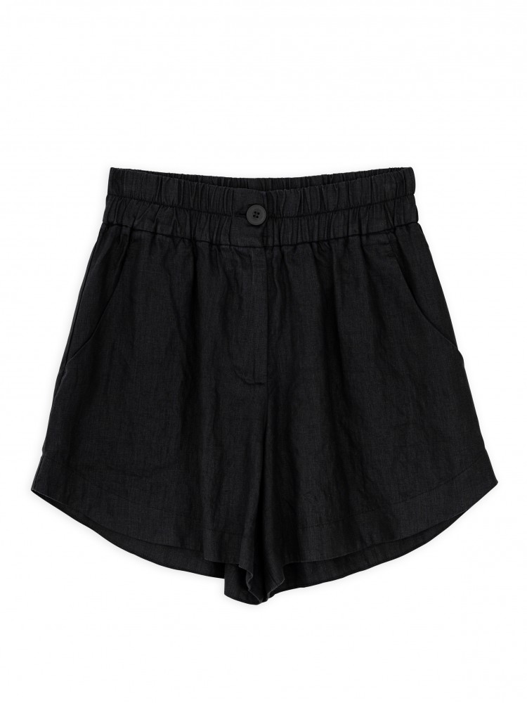 Philosophy black linen shorts