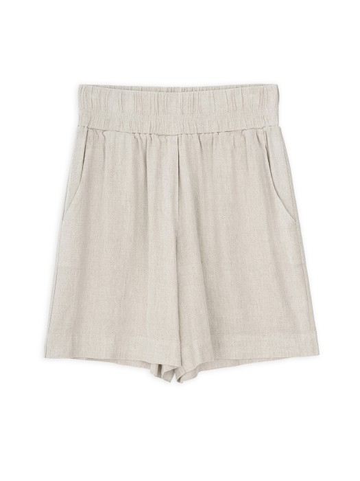 Philosophy beige twill linen shorts